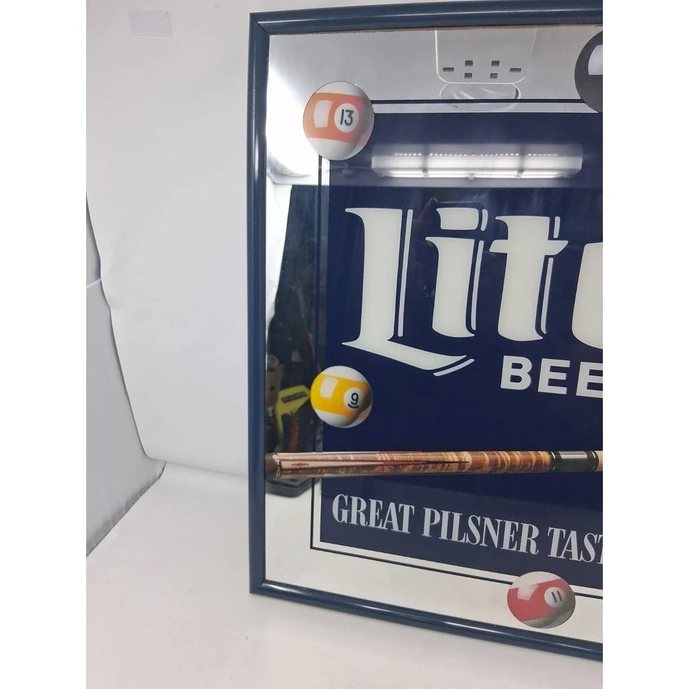 Vintage Miller Light Beer Billiards Mirror